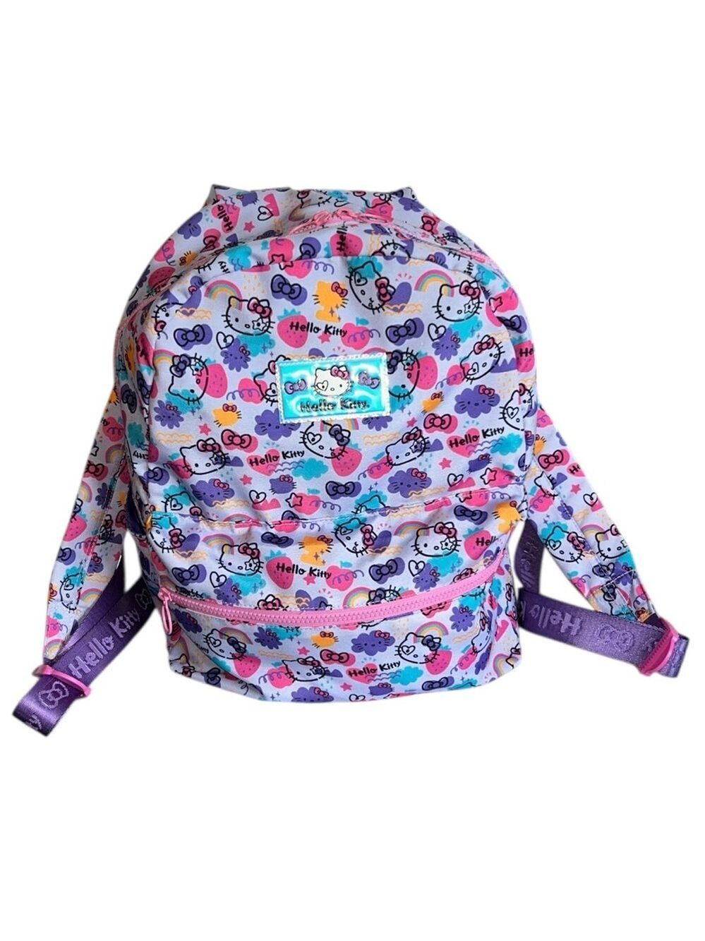 Sanrio Hello Kitty Pink with Purple  All-Over Print Nylon Backpack NWOT